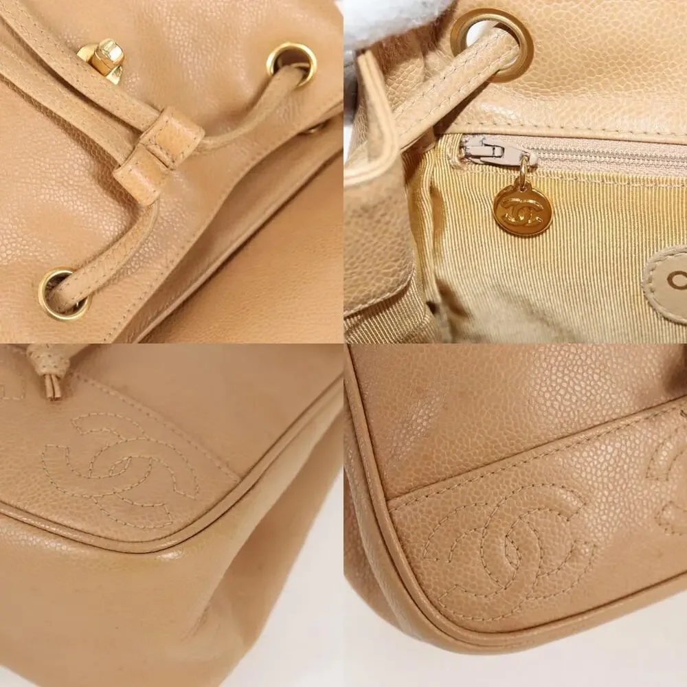 Chanel Calfskin Backpack Beige